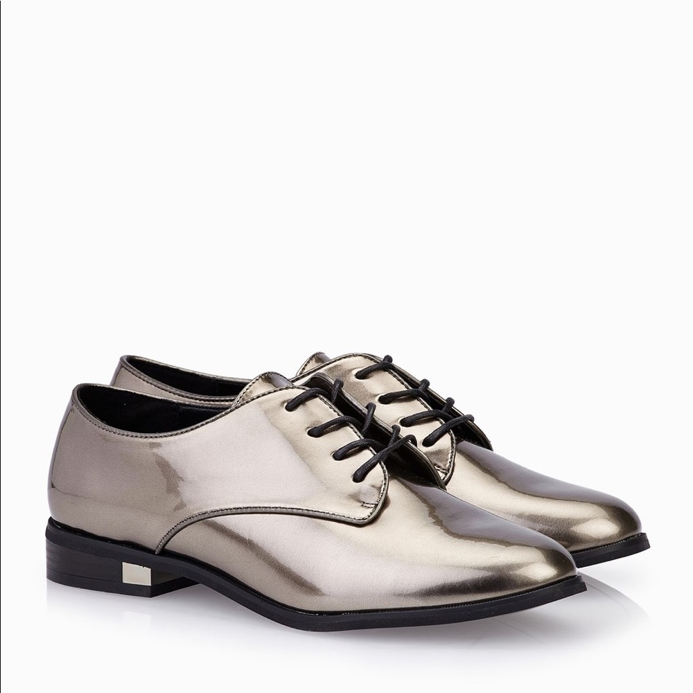 Aldo Marwen Metallic Pewter Brogue Shoes